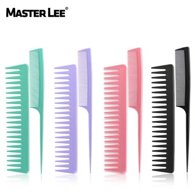 Masterlee wide tooth comb plastic rat tail comb for home and travel