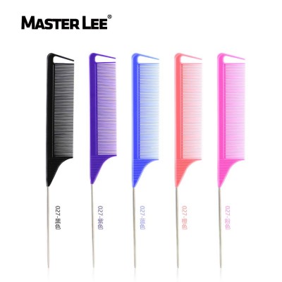 Masterlee Wholesale Hairdressing Heat Resistant Professional Carbon Fiber Plastic Rat Tail Parting Hair Comb For Women