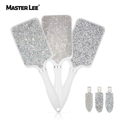 Masterlee   Diamond crystal plastic lice combs for salon hair detangling massage bling brush with clips